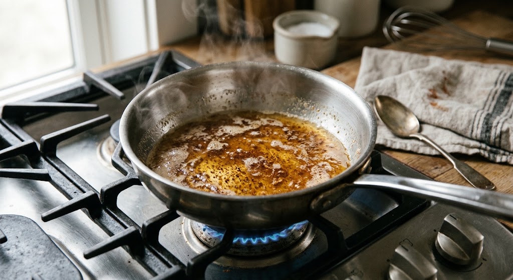 Brown the butter until golden and nutty